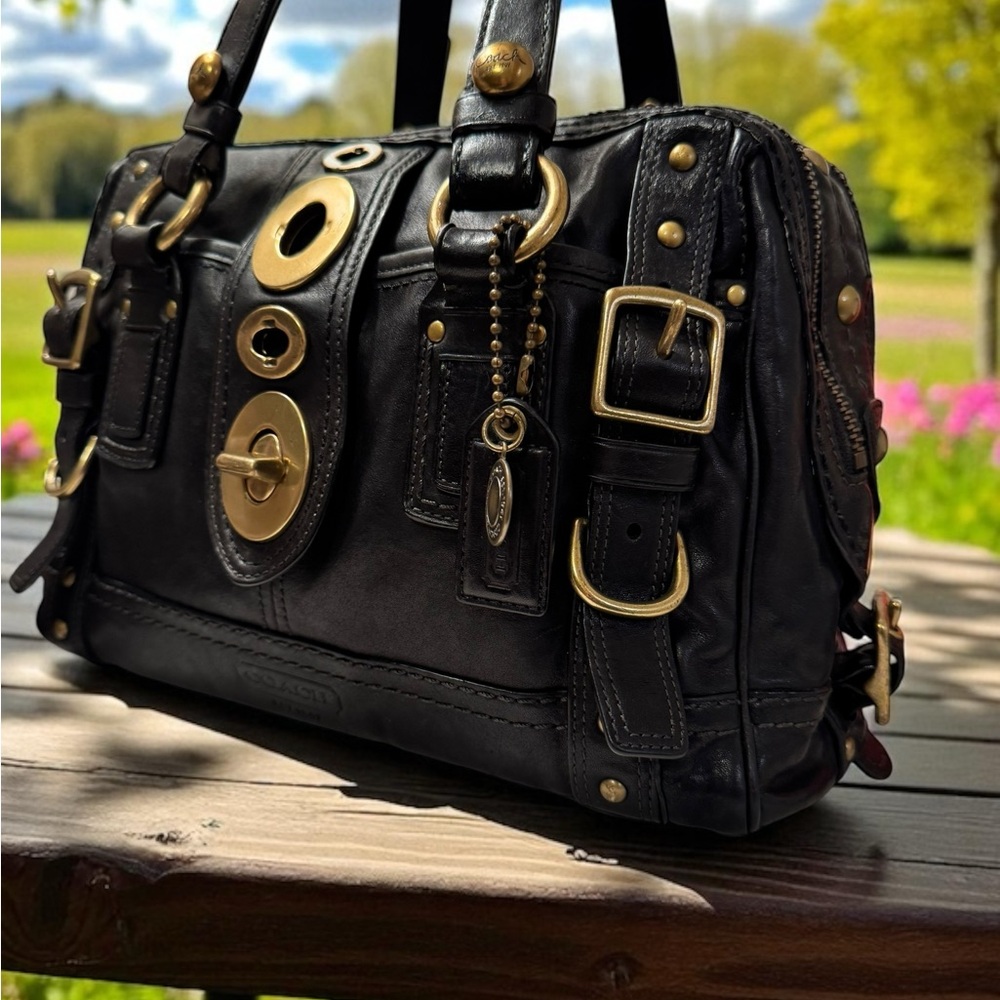 Rare Vintage 2007 Coach Legacy 65th anniversary Lily black leather Satchel